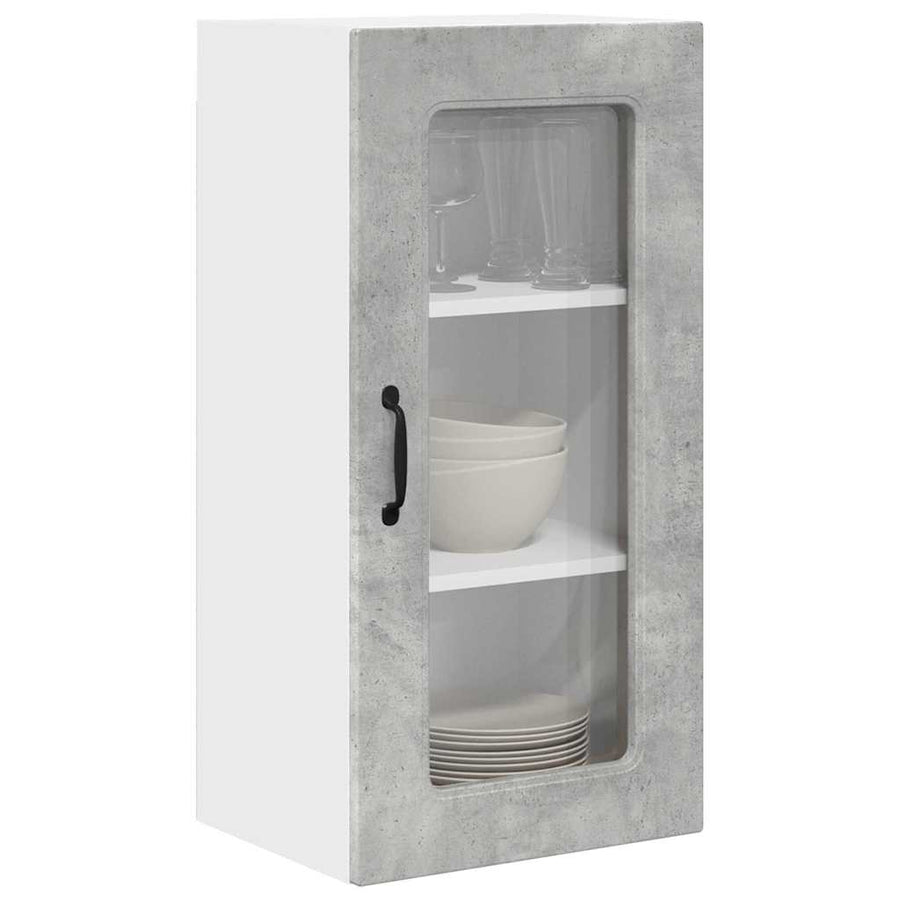 Keukenkast aan de muur Beton Grijs 40 x 31 x 80 cm Bewerkt hout
