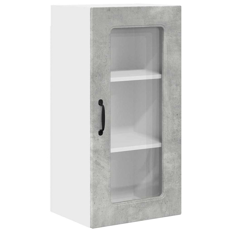 Keukenkast aan de muur 2 pcs Beton Grijs 40 x 31 x 80 cm