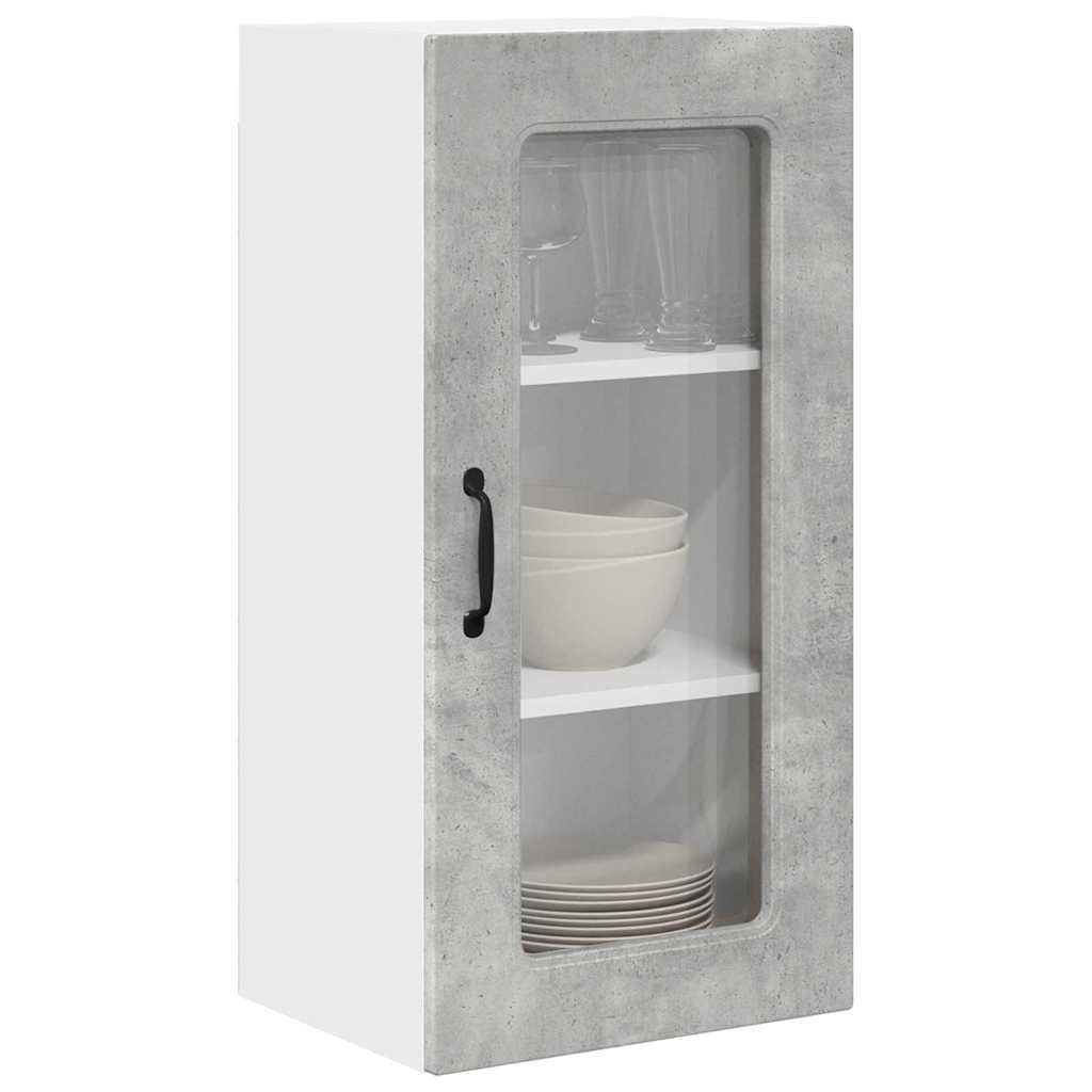 Keukenkast aan de muur 2 pcs Beton Grijs 40 x 31 x 80 cm