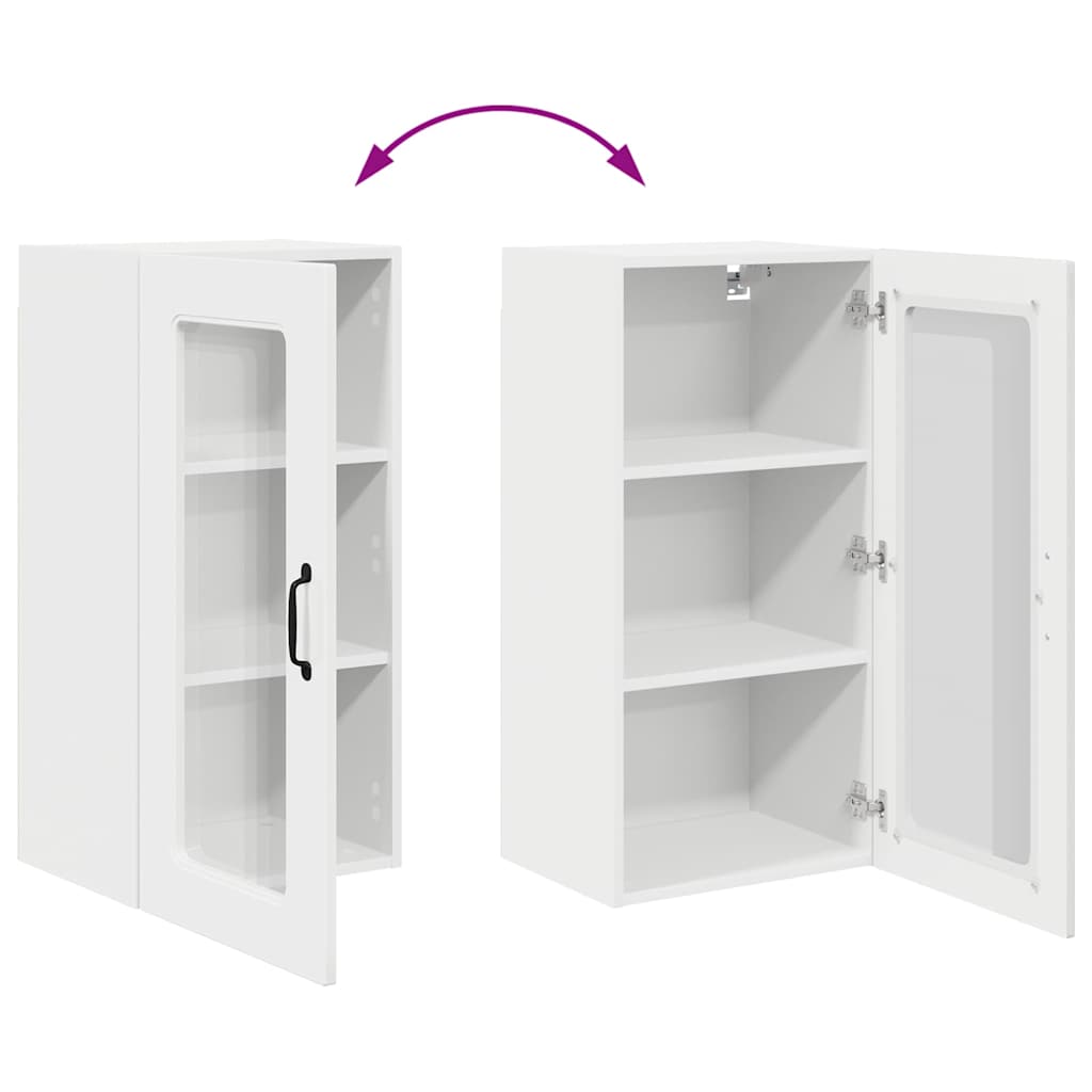Keukenkast aan de muur met plank Hoogglans wit 40 x 31 x 80 cm