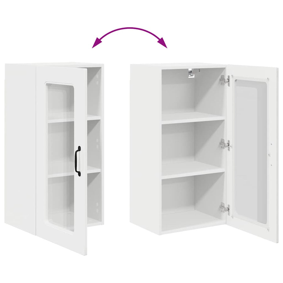 Keukenkast aan de muur met plank Hoogglans wit 40 x 31 x 80 cm