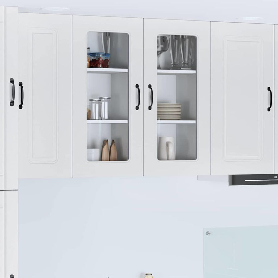 Keukenkast aan de muur 2 pcs Hoogglans wit 40 x 31 x 80 cm