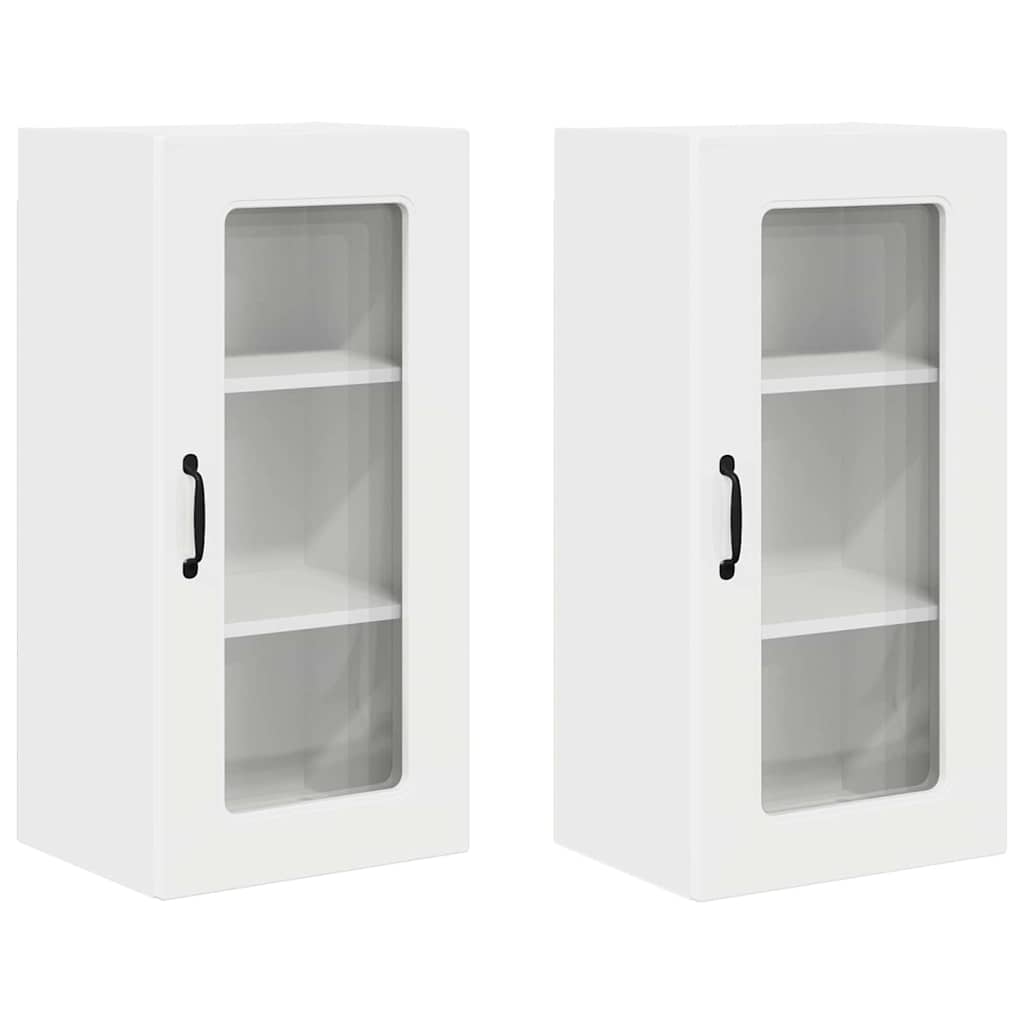 Keukenkast aan de muur 2 pcs Hoogglans wit 40 x 31 x 80 cm