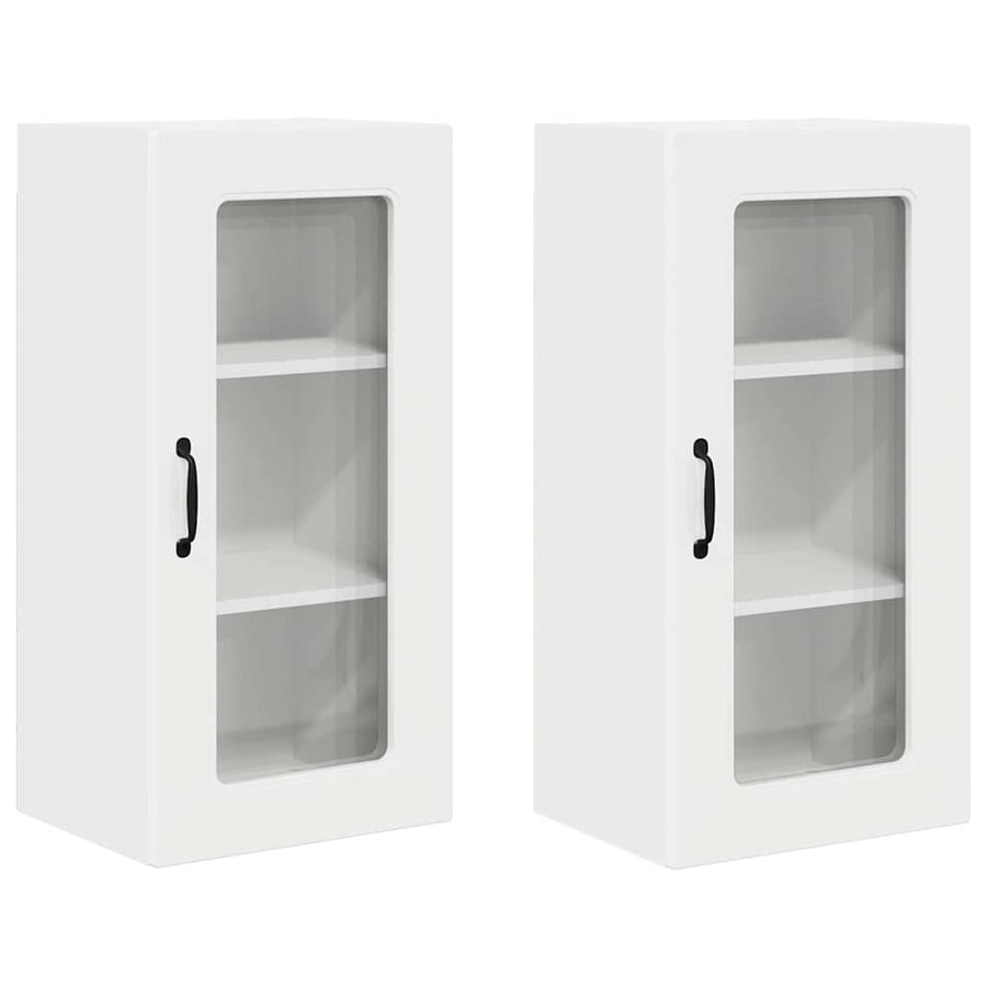 Keukenkast aan de muur 2 pcs Hoogglans wit 40 x 31 x 80 cm