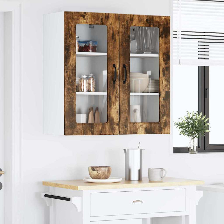 Keukenkast aan de muur 2 pcs Gerookt eiken 40 x 31 x 80 cm