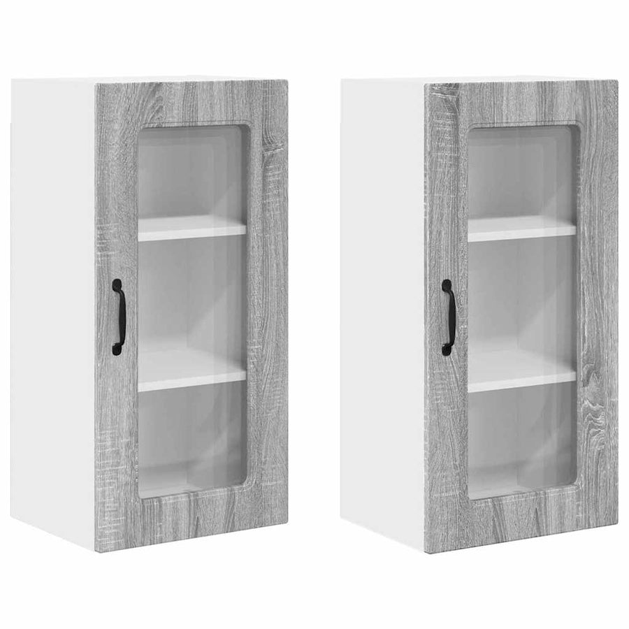 Keukenkast aan de muur 2 pcs Grijs Sonoma 40 x 31 x 80 cm