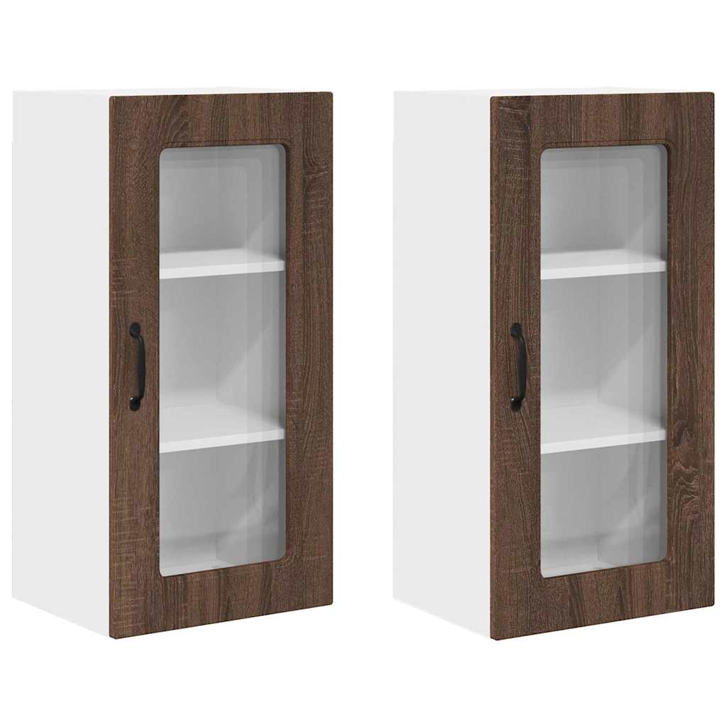 Keukenkast aan de muur 2 pcs Bruin Eiken 40 x 31 x 80 cm