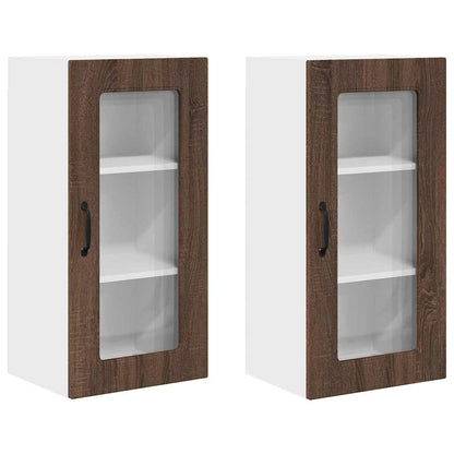 Keukenkast aan de muur 2 pcs Bruin Eiken 40 x 31 x 80 cm