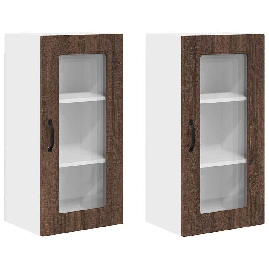 Keukenkast aan de muur 2 pcs Bruin Eiken 40 x 31 x 80 cm