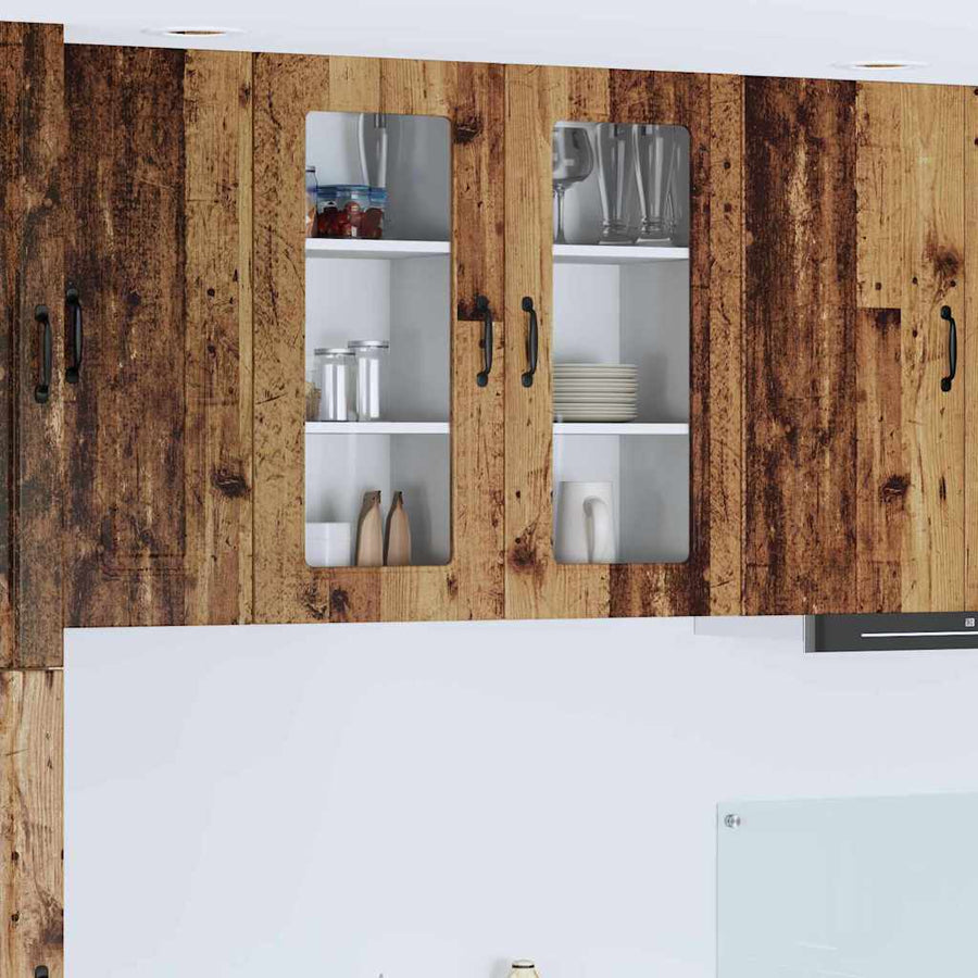 Keukenkast aan de muur met plank 2 pcs Oud Hout 40 x 31 x 80 cm