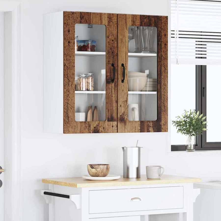 Keukenkast aan de muur met plank 2 pcs Oud Hout 40 x 31 x 80 cm