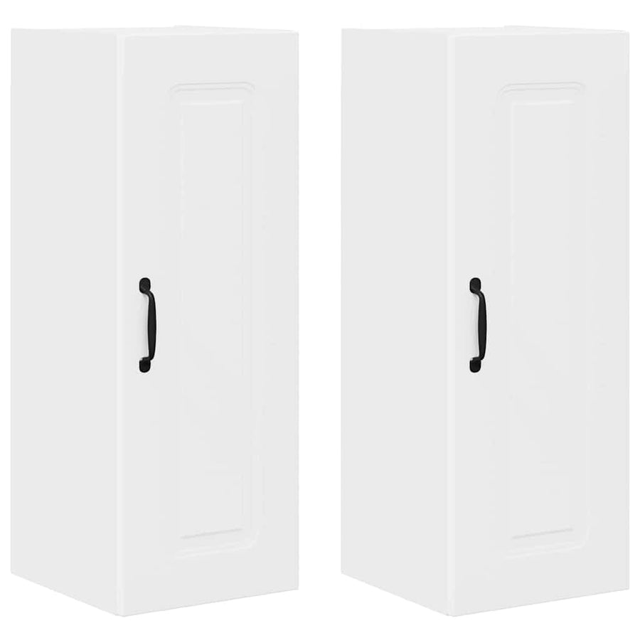 Keukenkast aan de muur 2 pcs Wit 30 x 31 x 80 cm Bewerkt hout