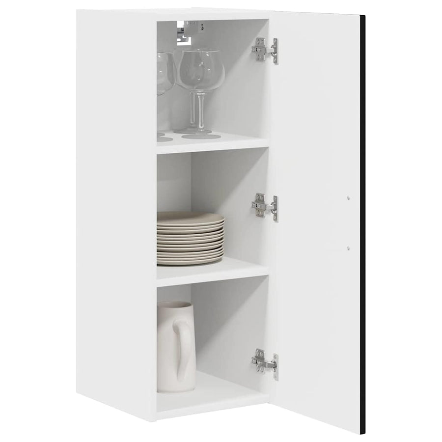 Keukenkast aan de muur Zwart 30 x 31 x 80 cm Bewerkt hout