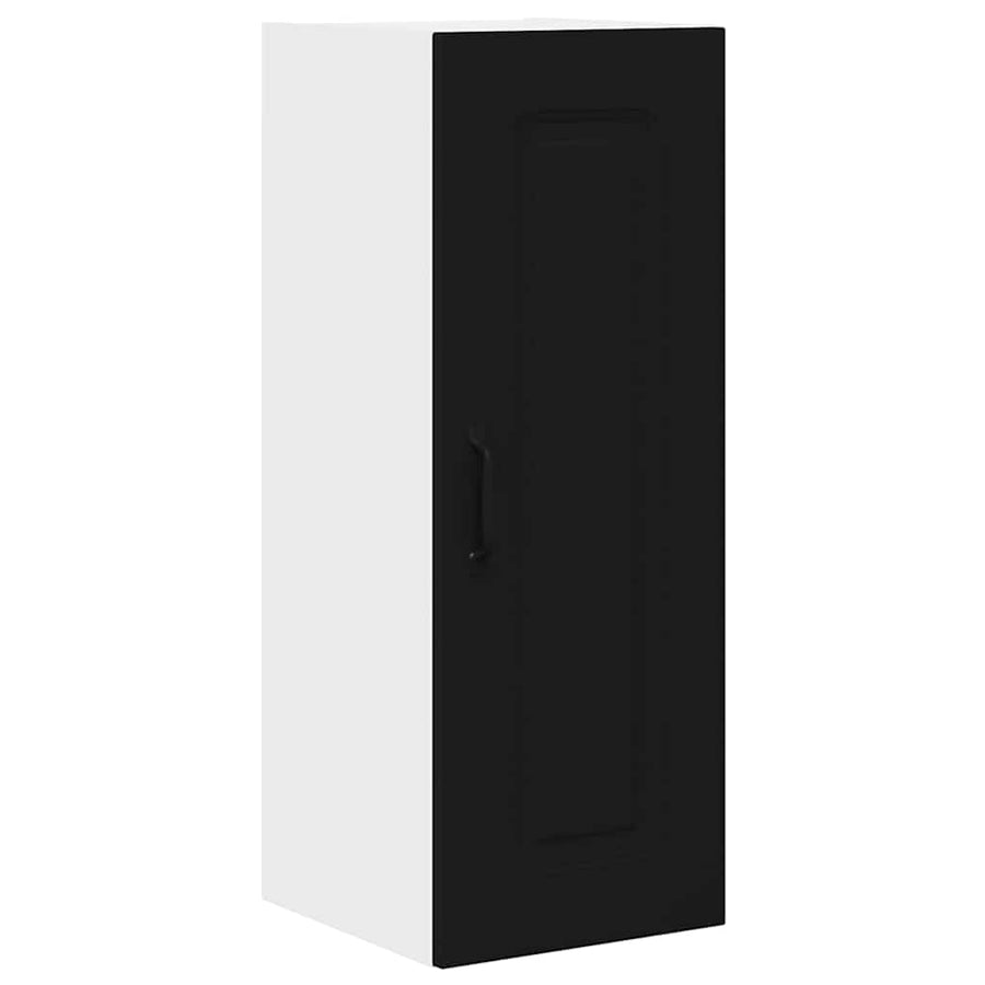 Keukenkast aan de muur 2 pcs Zwart 30 x 31 x 80 cm Bewerkt hout