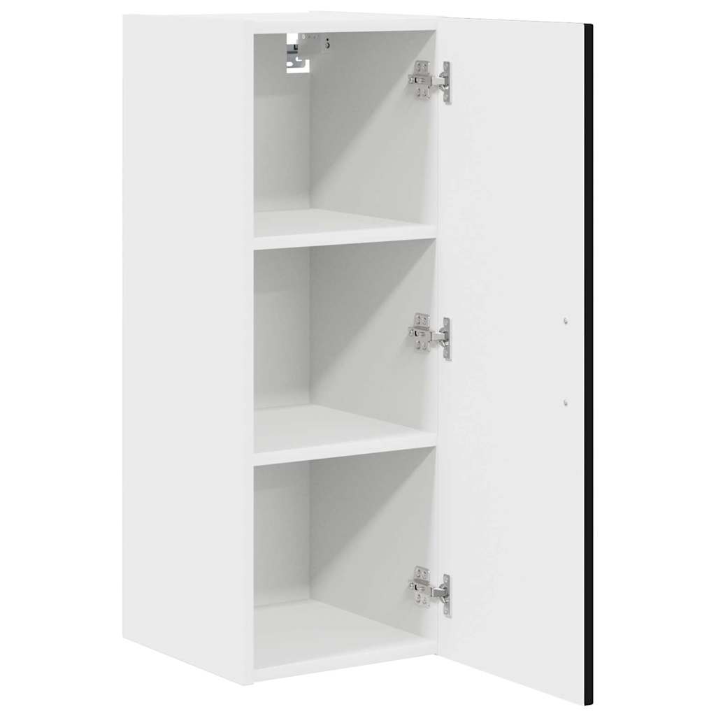 Keukenkast aan de muur 2 pcs Zwart 30 x 31 x 80 cm Bewerkt hout