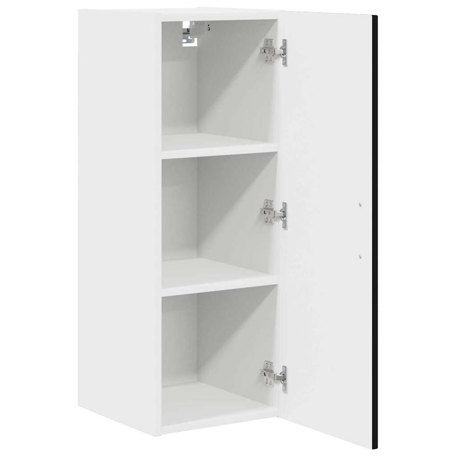 Keukenkast aan de muur 2 pcs Zwart 30 x 31 x 80 cm Bewerkt hout