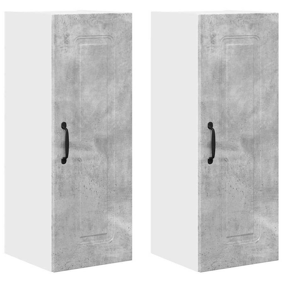 Keukenkast aan de muur 2 pcs Beton Grijs 30 x 31 x 80 cm
