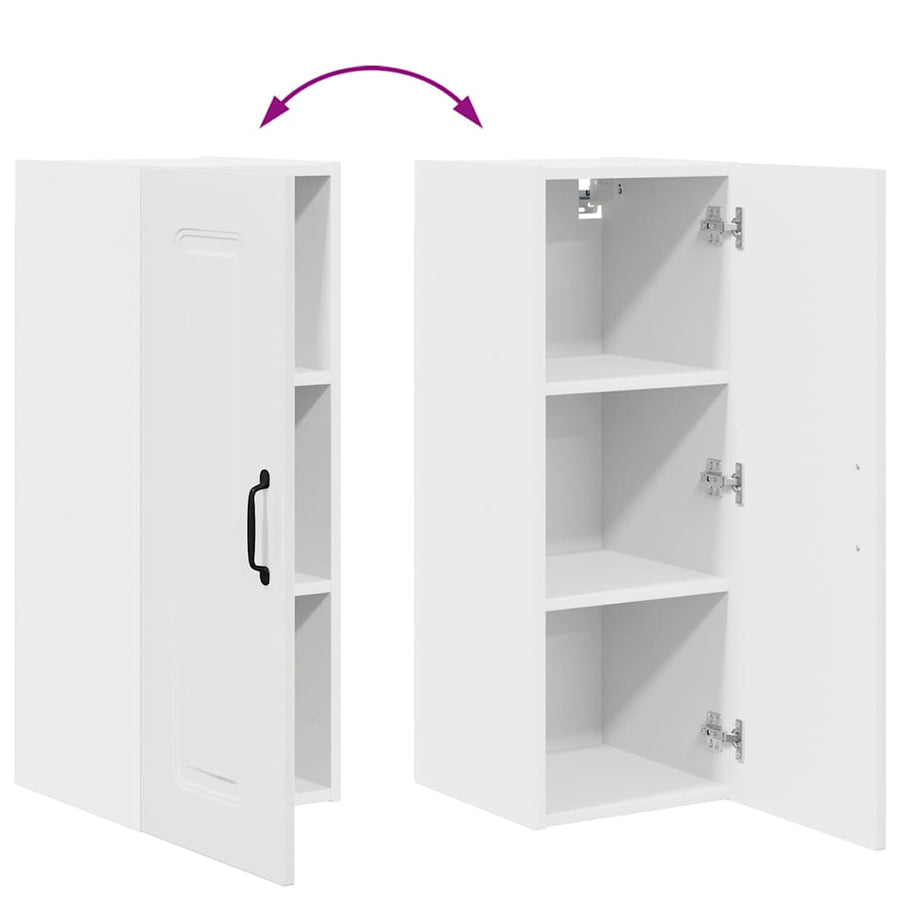 Keukenkast aan de muur met plank Hoogglans wit 30 x 31 x 80 cm