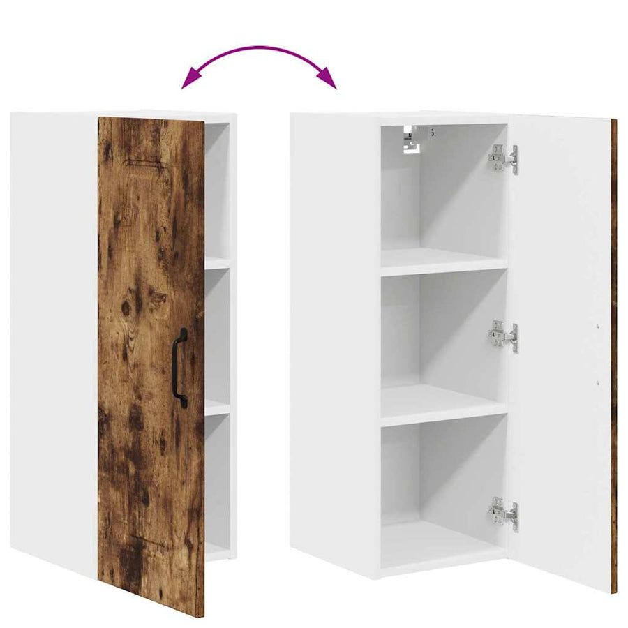 Keukenkast aan de muur met plank Gerookt eiken 30 x 31 x 80 cm