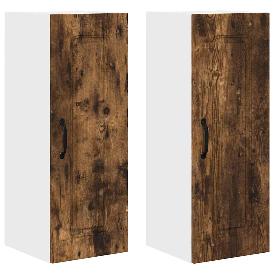 Keukenkast aan de muur 2 pcs Gerookt eiken 30 x 31 x 80 cm