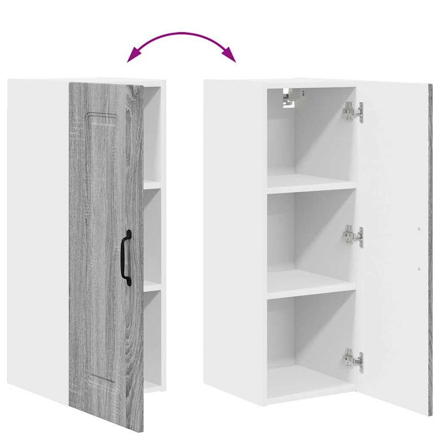 Keukenkast aan de muur met plank Grijs Sonoma 30 x 31 x 80 cm