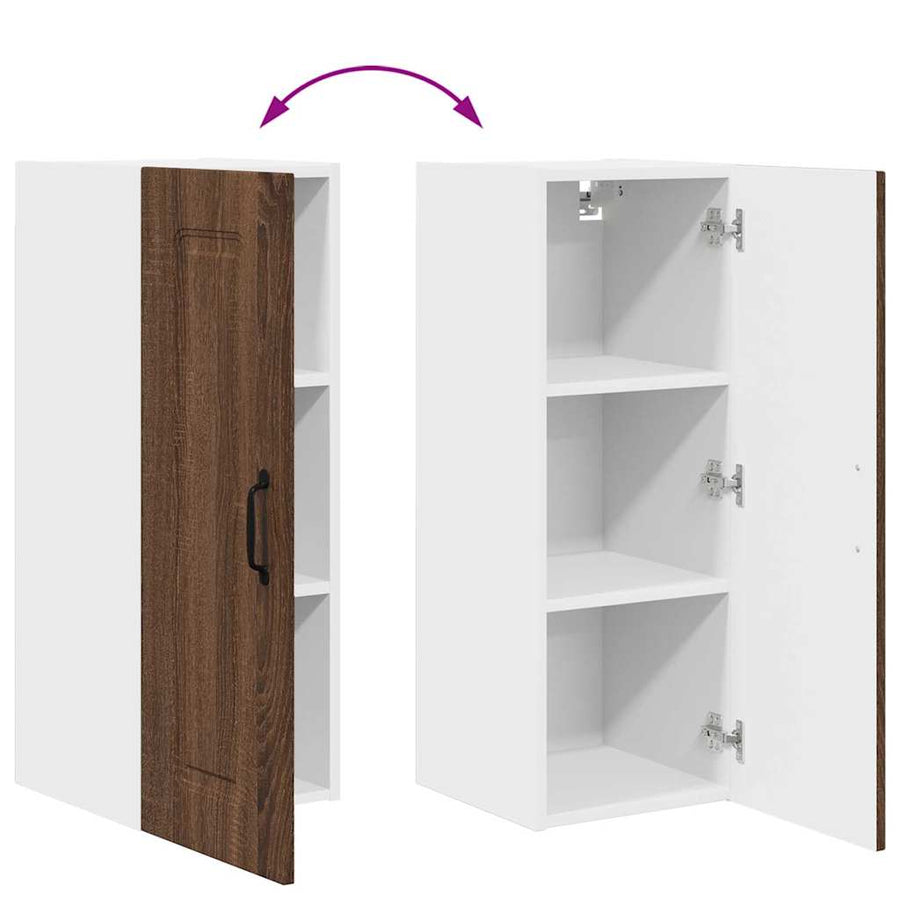Keukenkast aan de muur Bruin Eiken 30 x 31 x 80 cm Bewerkt hout