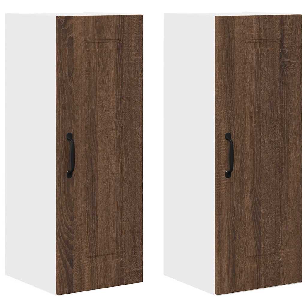Keukenkast aan de muur 2 pcs Bruin Eiken 30 x 31 x 80 cm