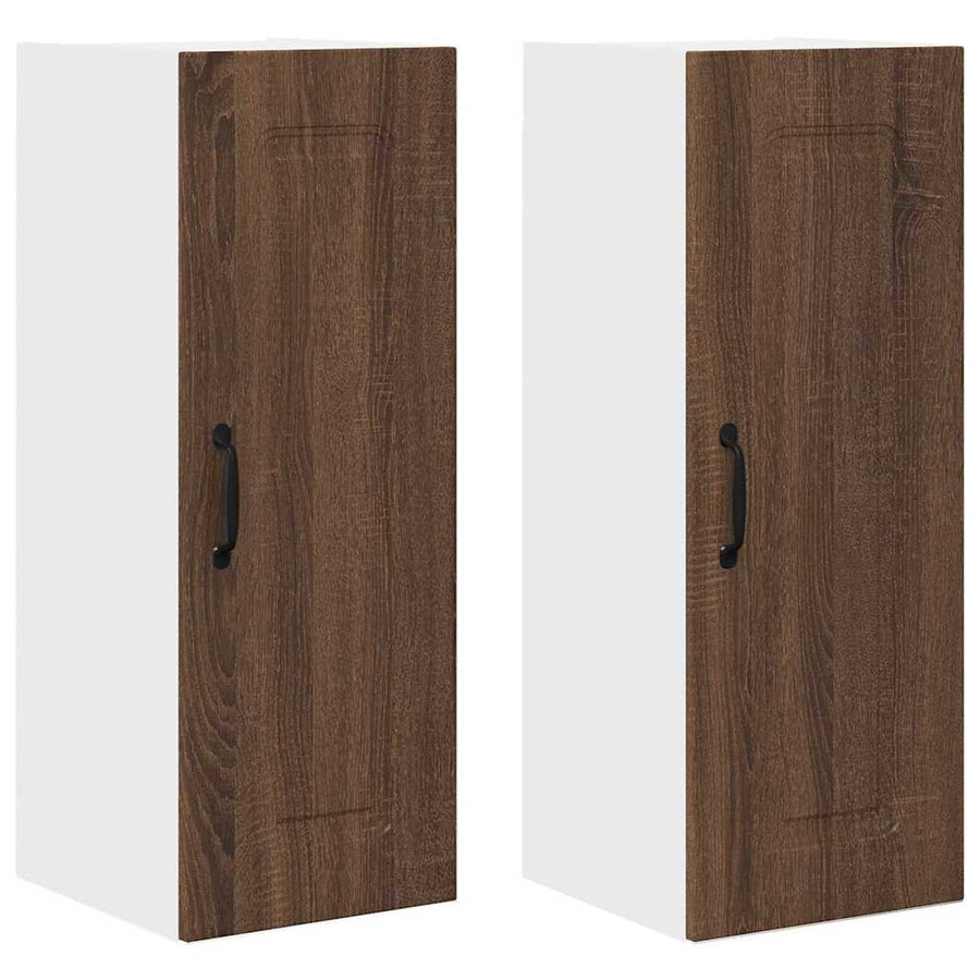 Keukenkast aan de muur 2 pcs Bruin Eiken 30 x 31 x 80 cm