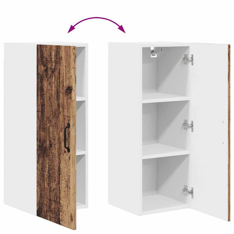 Keukenkast aan de muur Oud Hout 30 x 31 x 80 cm Bewerkt hout