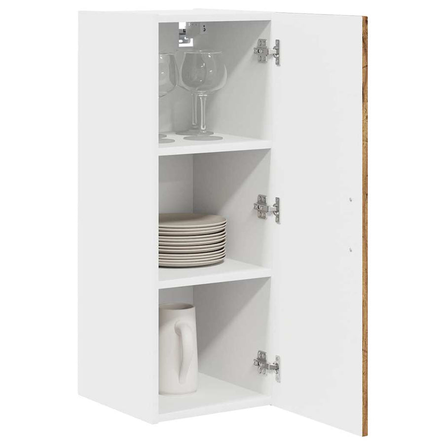 Keukenkast aan de muur met plank 2 pcs Oud Hout 30 x 31 x 80 cm