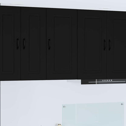 Keukenkast aan de muur Zwart 40 x 31 x 80 cm Bewerkt hout