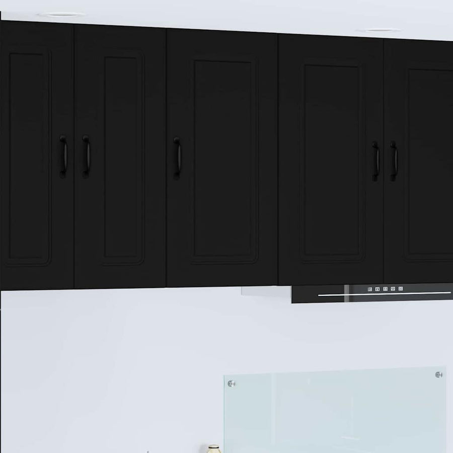 Keukenkast aan de muur Zwart 40 x 31 x 80 cm Bewerkt hout