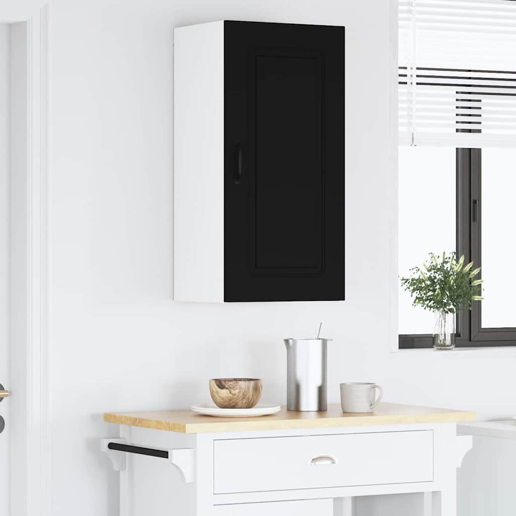 Keukenkast aan de muur Zwart 40 x 31 x 80 cm Bewerkt hout