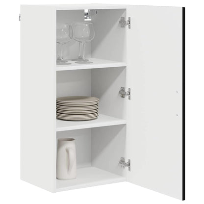 Keukenkast aan de muur Zwart 40 x 31 x 80 cm Bewerkt hout