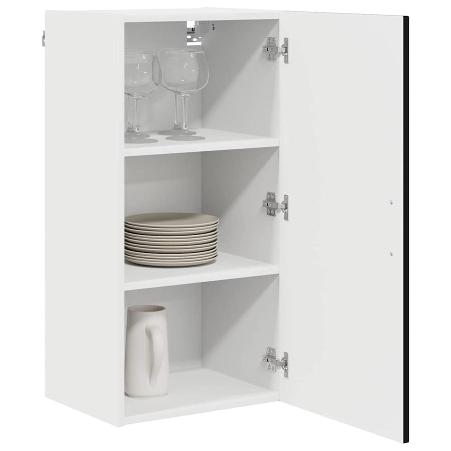 Keukenkast aan de muur Zwart 40 x 31 x 80 cm Bewerkt hout