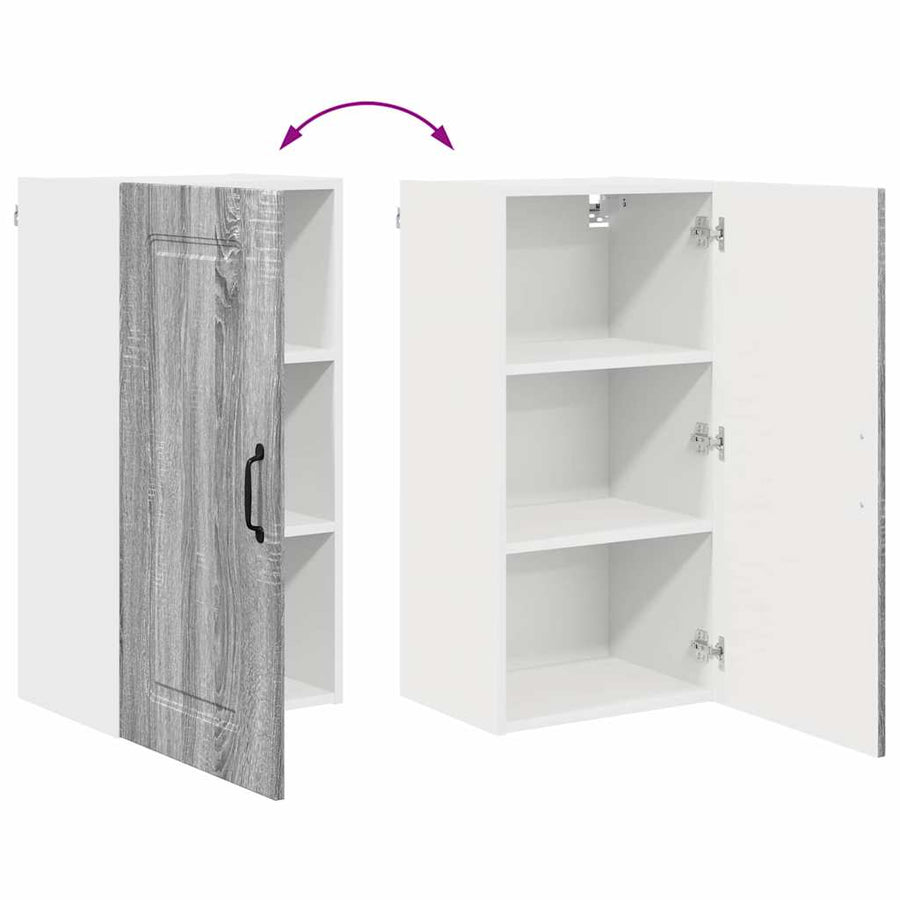 Keukenkast aan de muur met plank Grijs Sonoma 40 x 31 x 80 cm