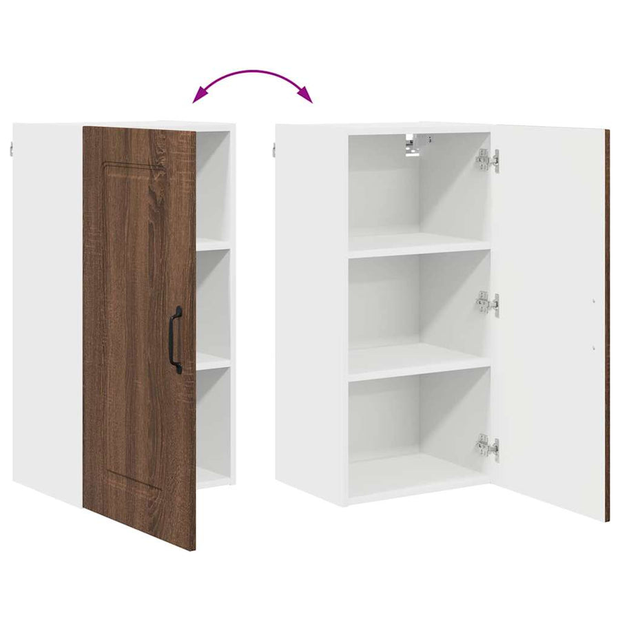Keukenkast aan de muur Bruin Eiken 40 x 31 x 80 cm Bewerkt hout