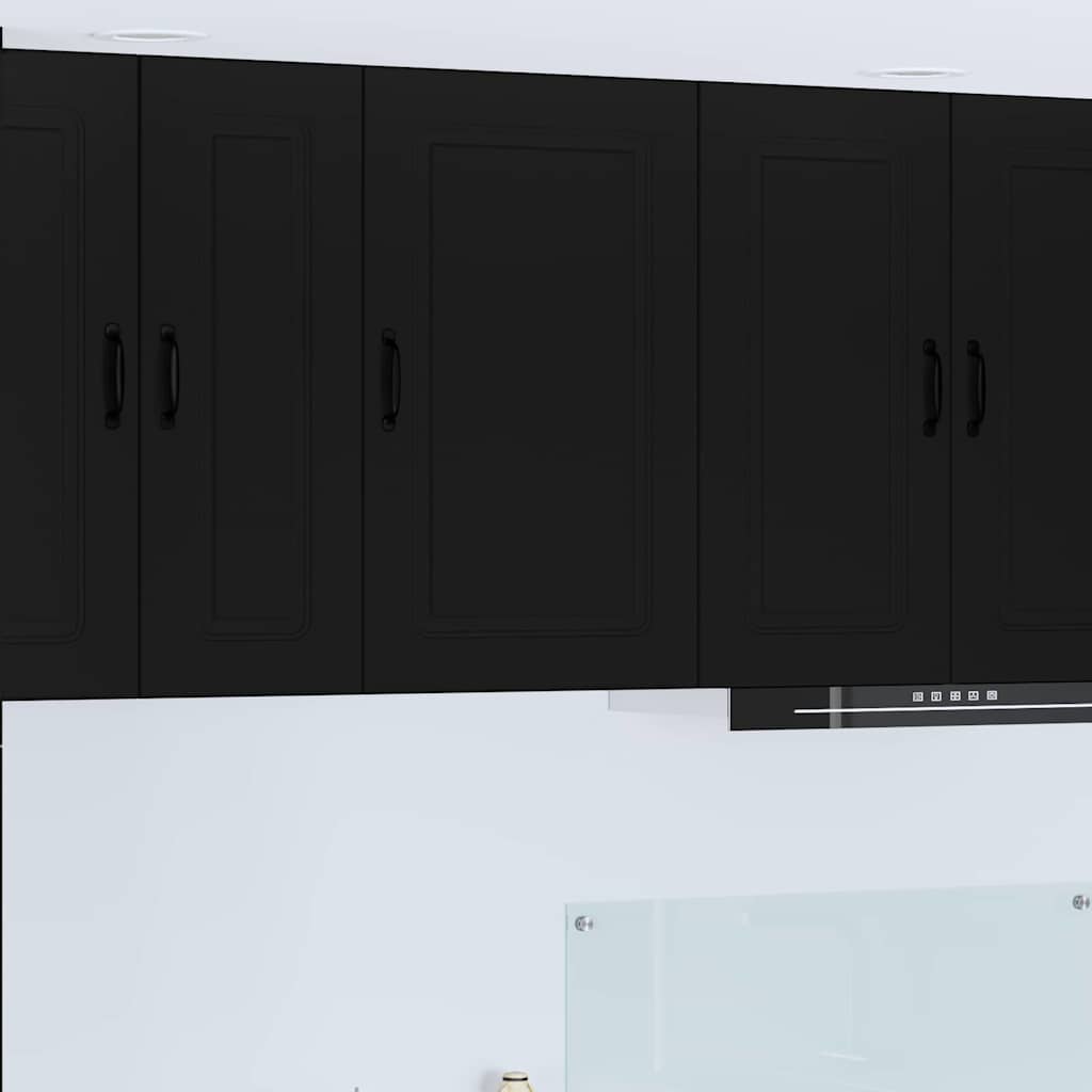 Keukenkast aan de muur Zwart 50 x 31 x 80 cm Bewerkt hout