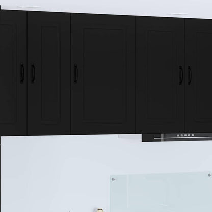 Keukenkast aan de muur Zwart 50 x 31 x 80 cm Bewerkt hout
