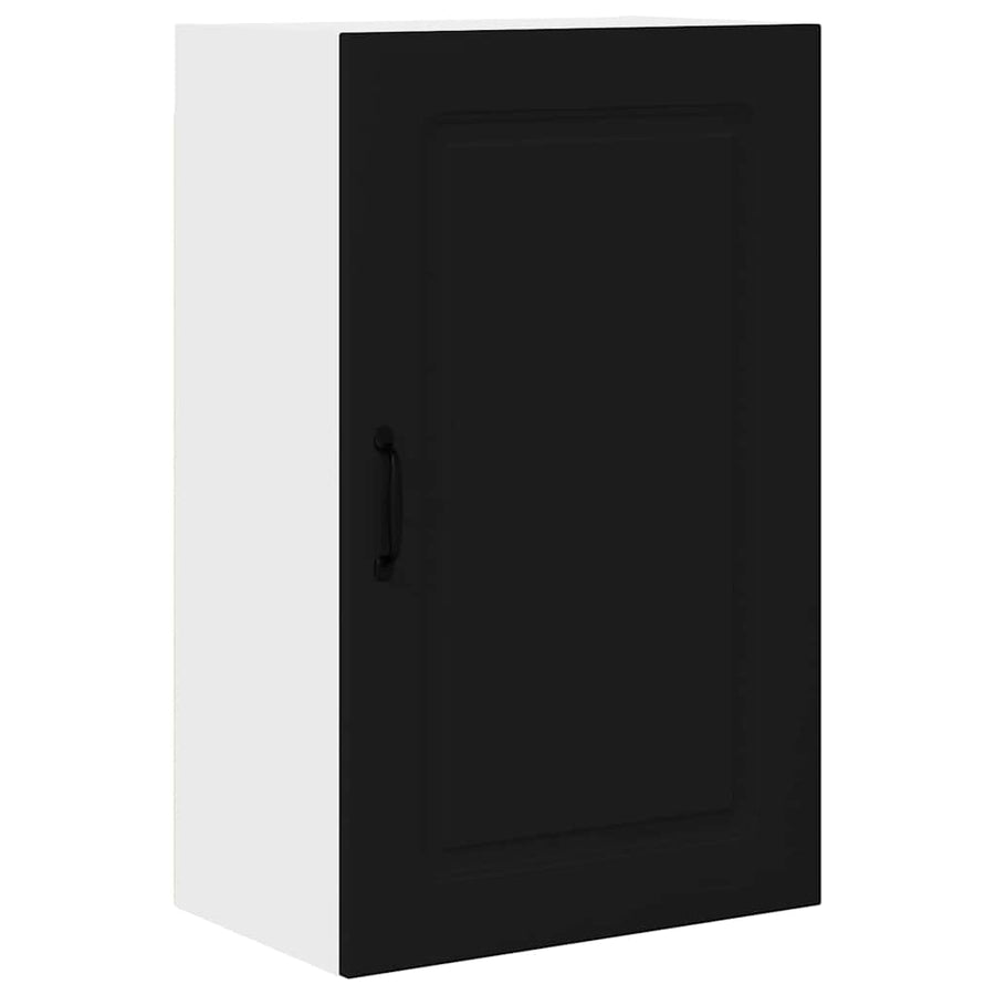 Keukenkast aan de muur Zwart 50 x 31 x 80 cm Bewerkt hout
