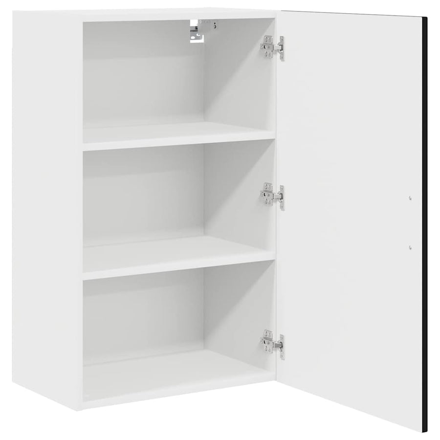 Keukenkast aan de muur Zwart 50 x 31 x 80 cm Bewerkt hout
