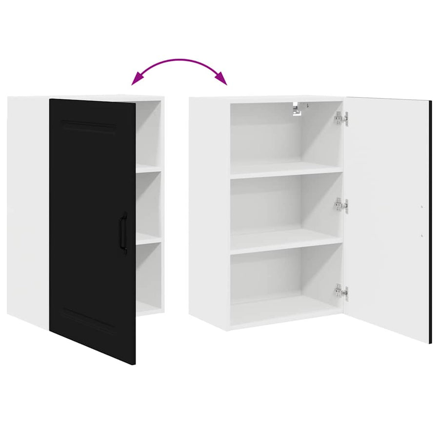 Keukenkast aan de muur Zwart 50 x 31 x 80 cm Bewerkt hout