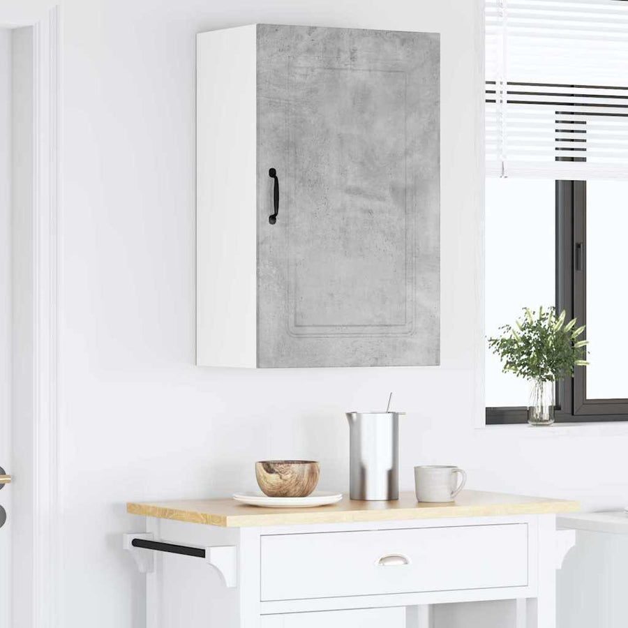 Keukenkast aan de muur Beton Grijs 50 x 31 x 80 cm Bewerkt hout