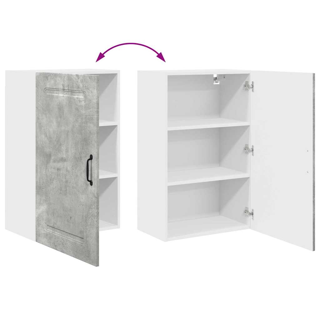Keukenkast aan de muur Beton Grijs 50 x 31 x 80 cm Bewerkt hout