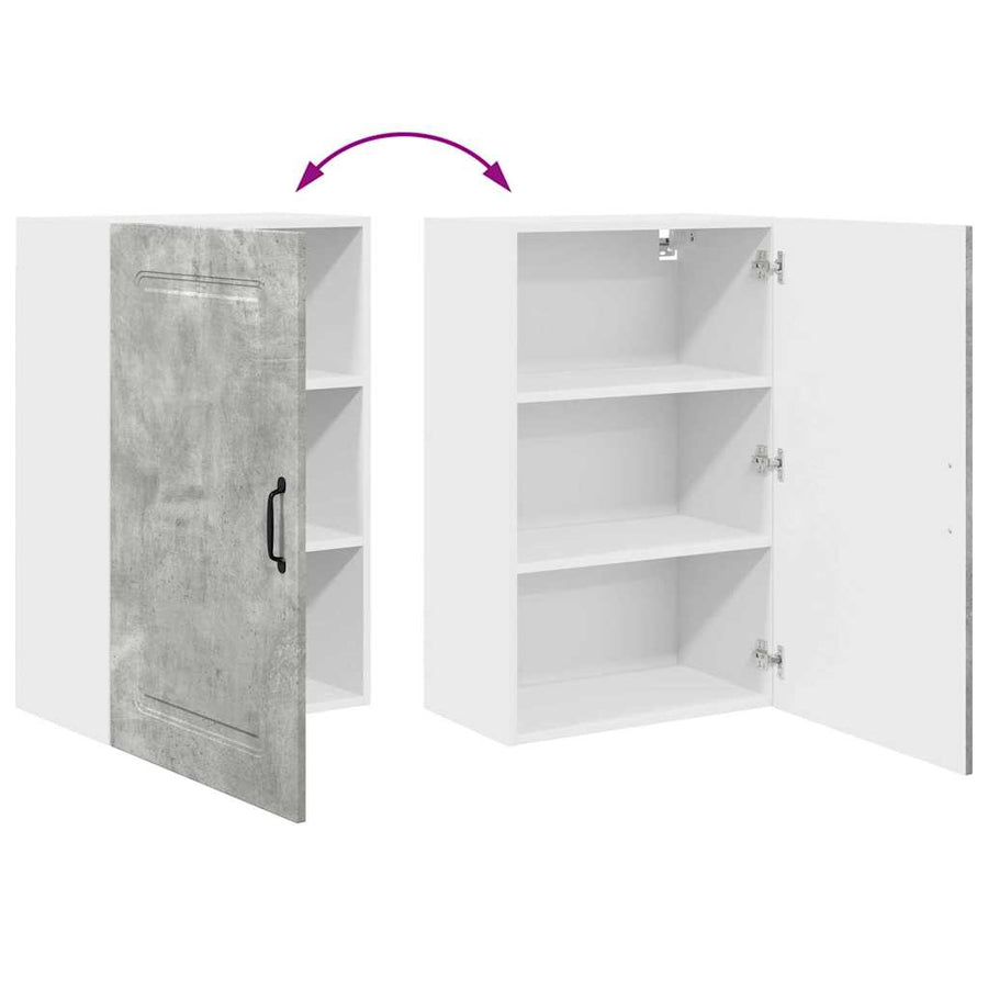 Keukenkast aan de muur Beton Grijs 50 x 31 x 80 cm Bewerkt hout