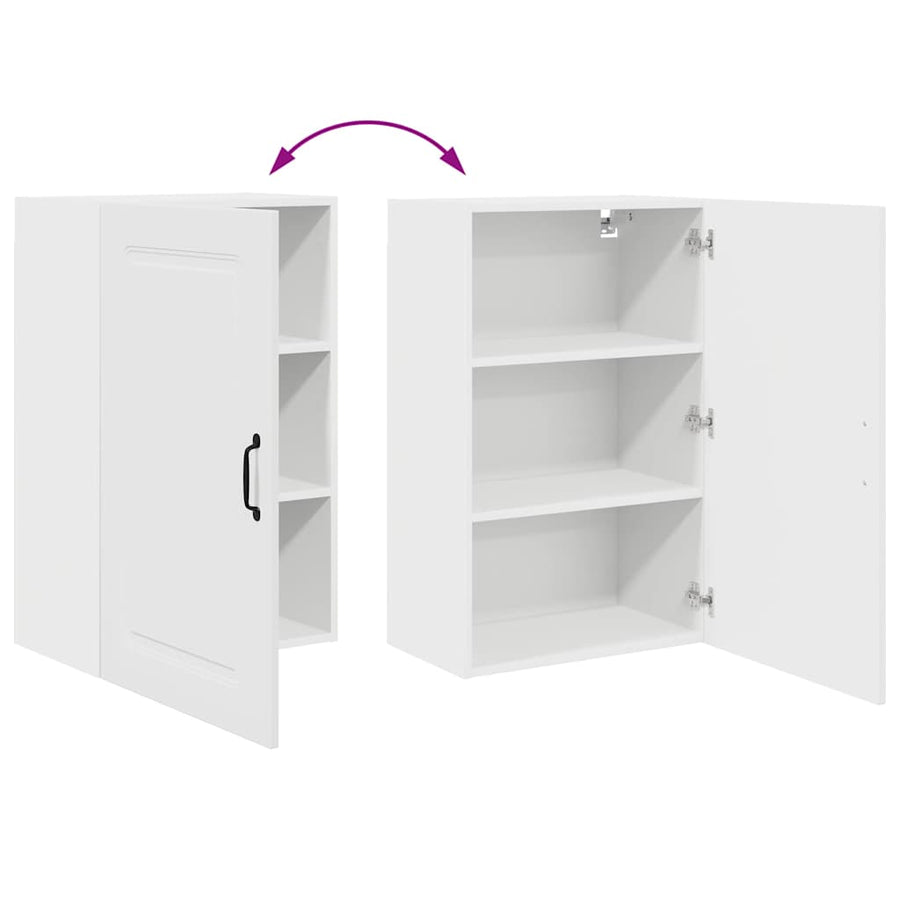 Keukenkast aan de muur met plank Hoogglans wit 50 x 31 x 80 cm