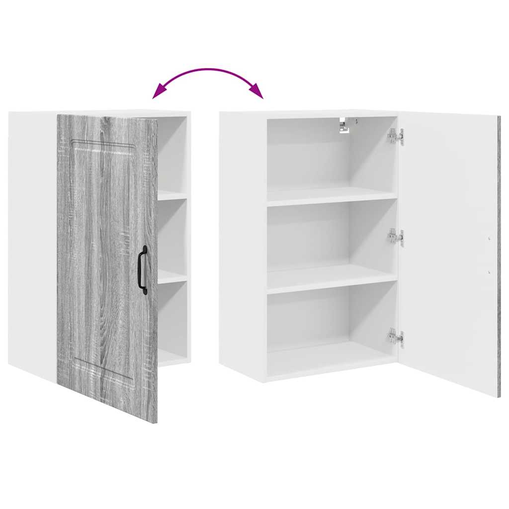 Keukenkast aan de muur met plank Grijs Sonoma 50 x 31 x 80 cm