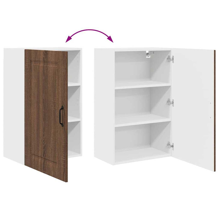 Keukenkast aan de muur Bruin Eiken 50 x 31 x 80 cm Bewerkt hout