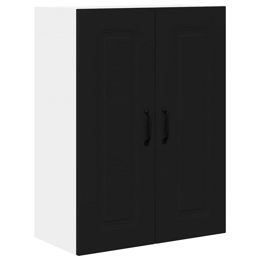 Keukenkast aan de muur Zwart 60 x 31 x 80 cm Bewerkt hout