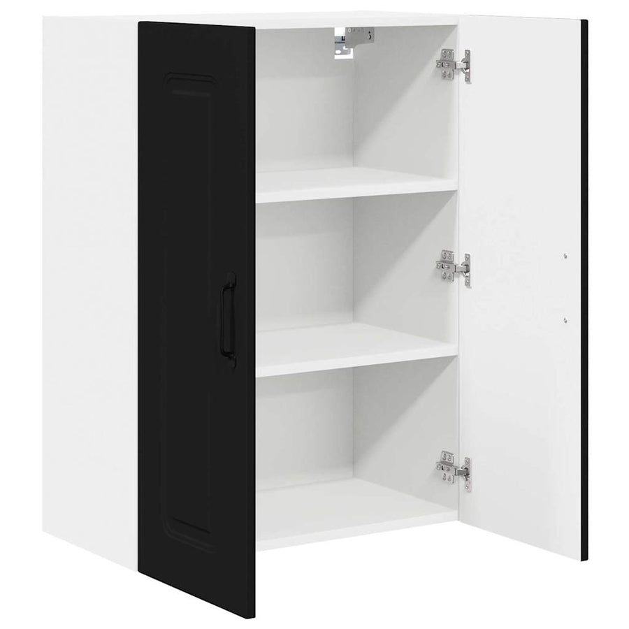 Keukenkast aan de muur Zwart 60 x 31 x 80 cm Bewerkt hout